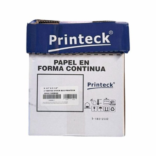 [PTK-PAP-695061] Caja de papel stock Printeck de 9.5" x 5.5" 2 tantos
