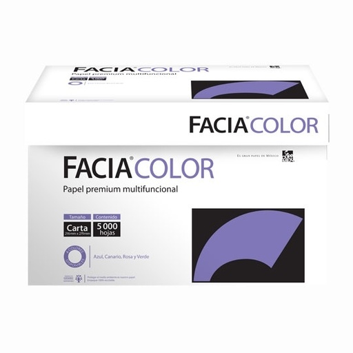 [COP-PAP-FAZU75C] Caja de Papel Bond Facia Color Tamaño Carta Color Azul 75gr.