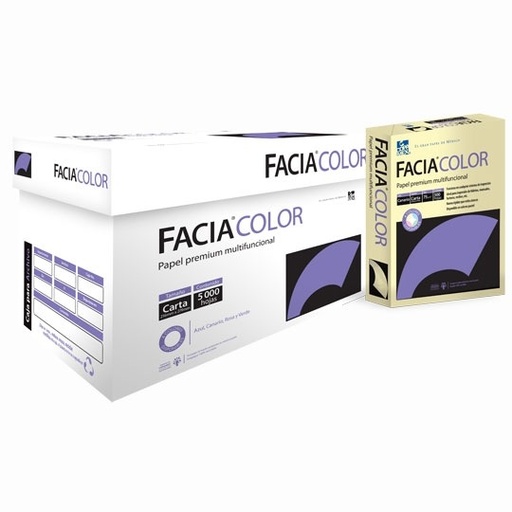 [COP-PAP-FCAN75C] Caja de papel bond Facia Color tamaño carta color canario 75gr.