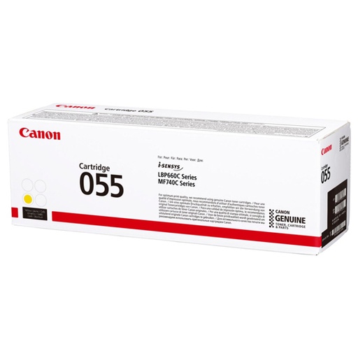 [CAN-TO-055Y] CARTUCHO CANON CARTRIDGE 055, COLOR AMARILLO, RENDIMIENTO DE 2100 PÁGINAS. COMP