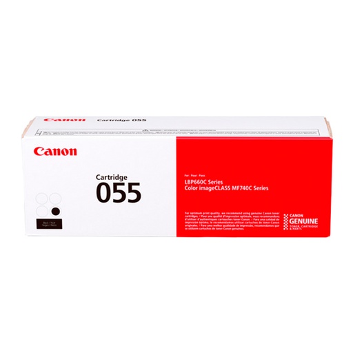 [CAN-TO-055BK] CARTUCHO CANON CARTRIDGE 055, COLOR NEGRO, RENDIMIENTO DE 2300 PÁGINAS. COMPATI