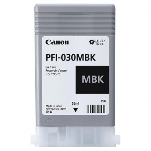 Cartucho de Tinta Canon PFI-030 de Color Negro Matecon una Capacidad de 55ML P