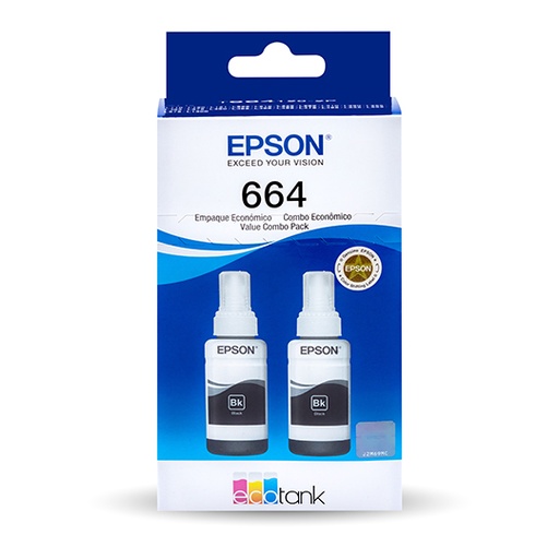 [EPS-TIN-2PT6641] Kit tintas negras Epson T664 2 pzas.