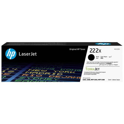 [HP-TO-W2220X] HP laserjet 222X de alto rendimiento, negro