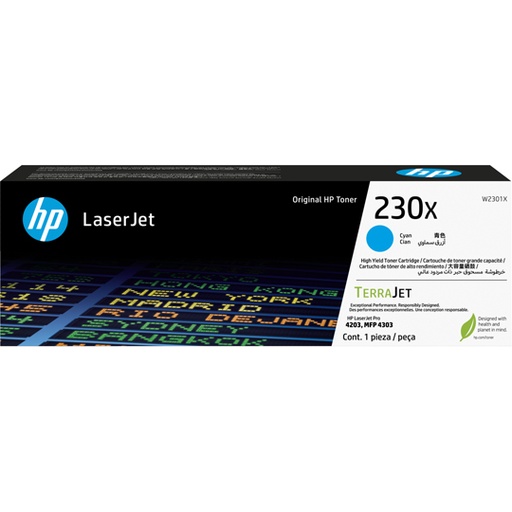 [HP-TO-W2301X] Cartucho de toner original HP laserjet 230X cian