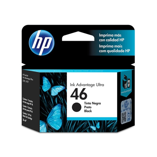 [HP-TIN-CZ637AL] Cartucho de tinta negra HP 46 advantage.