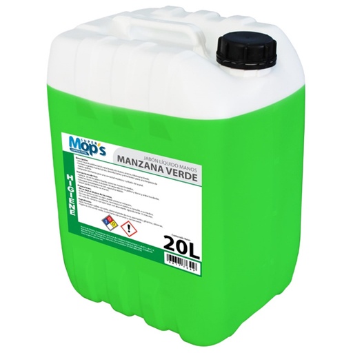 [MOP-JABMZ-20L] Jabon para manos antibacterial Super mops aroma manzana 20 Lt.