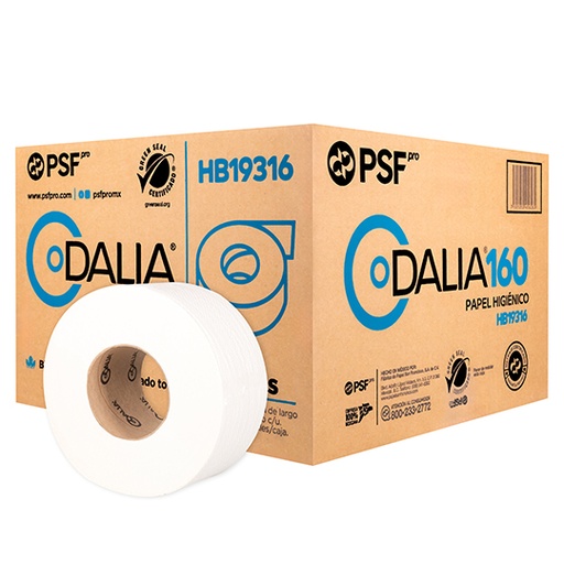 [LFA-HIG-9316] Papel Higiénico blanco Dalia, caja c/12 bobinas jr 160 m c/u