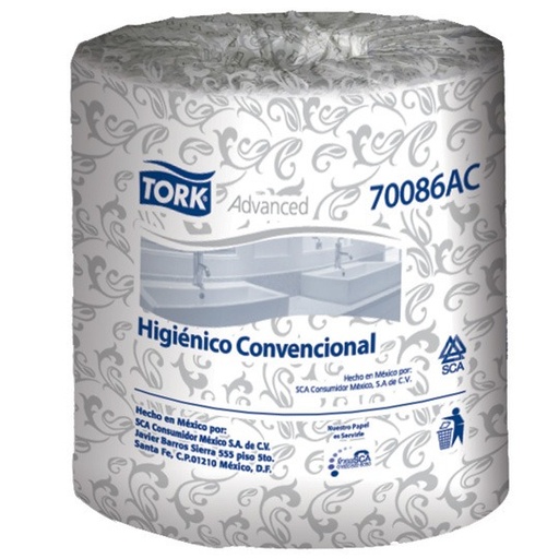 [TOR-HIGT-700148] Papel Higiénico blanco Tork, colchon c/ 48 rollos advanced 500 hjs dobles