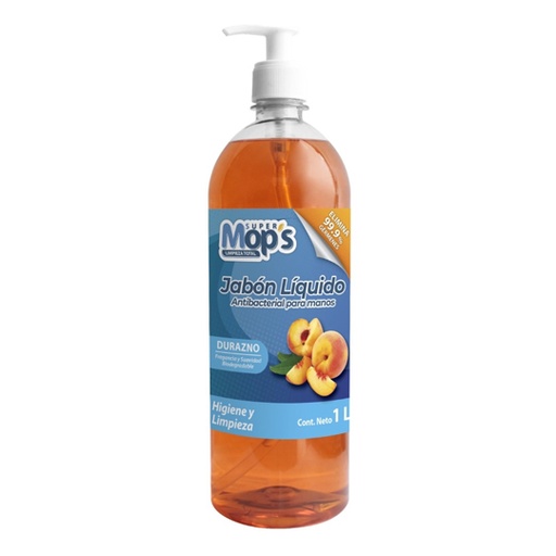 [MOP-JABDU-1L] Jabon para manos antibacterial Super mops aroma durazno 1 Lt.