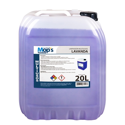 [MOP-MULT-LV20] Limpiador multiusos Super mops aroma lavanda 20 Lt.