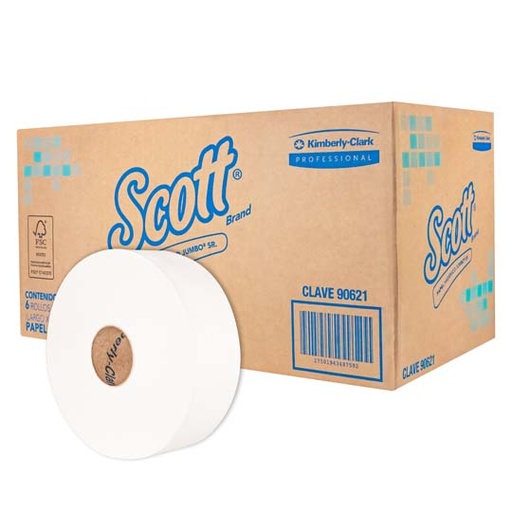 [LKC-HIGSR-90490] Papel Higiénico blanco Scott, caja c/6 bobinas 500m jumbo sr mod 90621