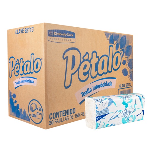 [LKC-TOAI-92113] Toalla interdoblada Petalo mod 92113, caja c/ 20 paq. 150 hjs