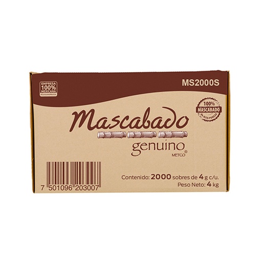 [MET-AZU-MSC2000] Azúcar mascabado Metco caja con 2000 sobres