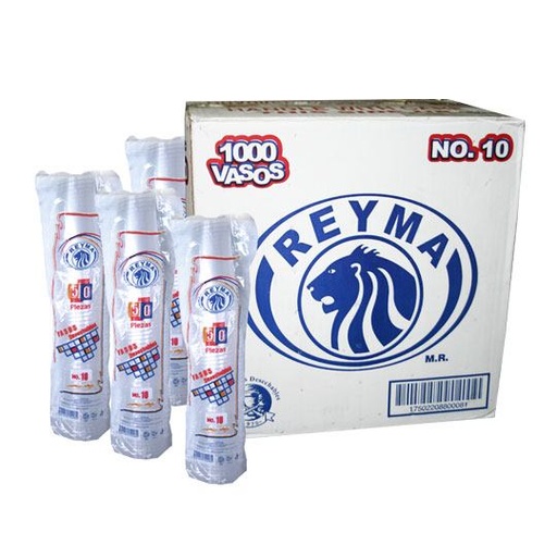 [ABA-VASO-N10] Vaso plástico reyma no. 10 caja con 1000pzas