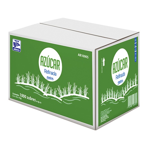 [MET-AZU-REF1000] Azucar refinada Metco caja con 1000 sobres