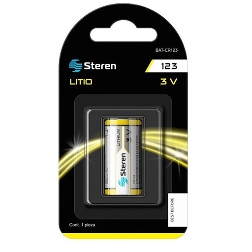 [STE-PIL-123] Pila de litio STEREN CR123 tipo cilindro de 3V