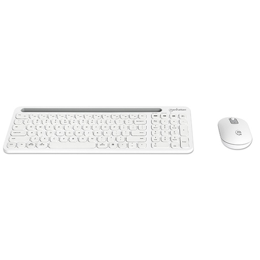 [IC-CO-180580] Teclado y Mouse Optico Inalambrico 2.4G & Bluetooth Blanco Combo Tecla Tijera