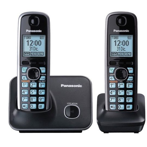 [TEL-PAN-4112MEB] Teléfono Inalámbrico Panasonic modelo KX-TG4112MEB color negro con 2 auriculares