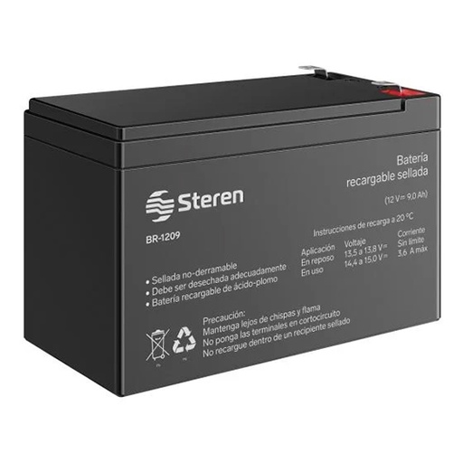 [STE-BAT-1209] Batería sellada de ácido-plomo, 12 Vcc 9 Ah STEREN 1 pieza