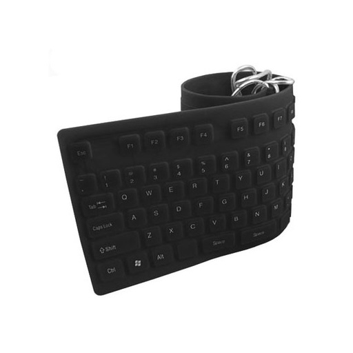 [BR-ACC-801935] Teclado flexible USB Brobotix negro.