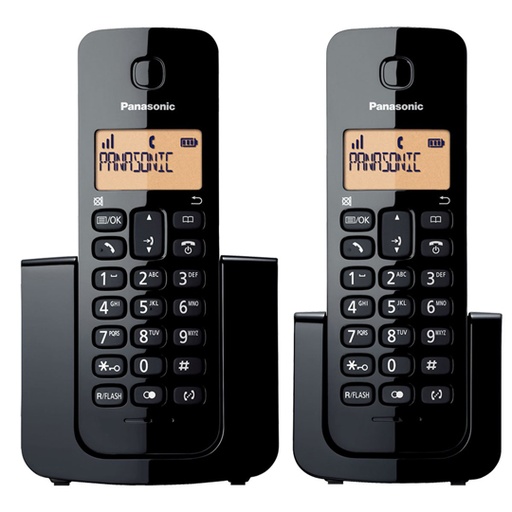 [TEL-PAN-TGB112] Teléfono Inalámbrico Panasonic modelo KX-TGB112MEB color negro con 2 auriculares