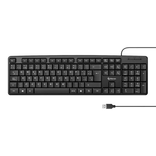 [STE-TEC-USB624] Teclado USB STEREN 1pieza