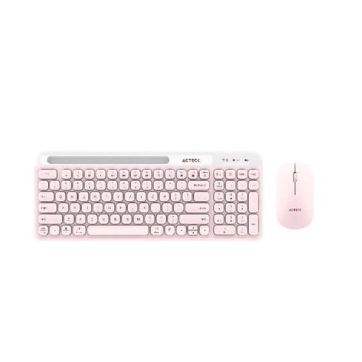 [ACT-ACC-936279] KIT TECLADO Y MOUSE ACTECK INALÁMBRICO CREATOR VIRTUOS SILK MK720 COLOR ROSA