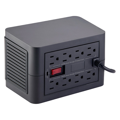 [ACT-ACC-93824] Regulador de Voltaje RV1200 600 W, 1200 VA + 8 Enchufes, 2x Puertos USB