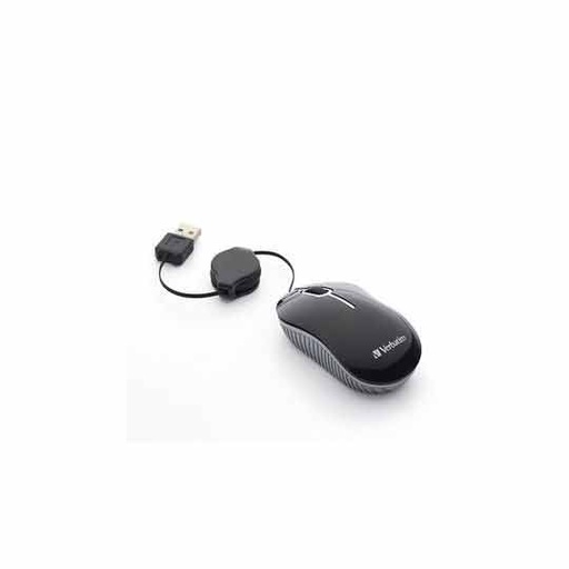 [VER-ACC-98113] Mouse Verbatim óptico mini travel alámbrico negro