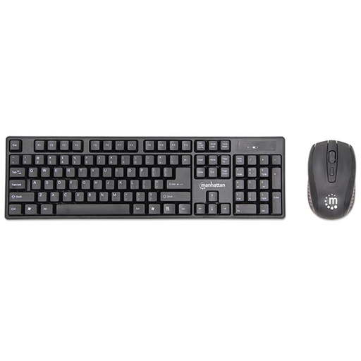 [IC-CO-178990] Kit de Teclado y Mouse Inalámbrico Manhattan Negro (Inglés)