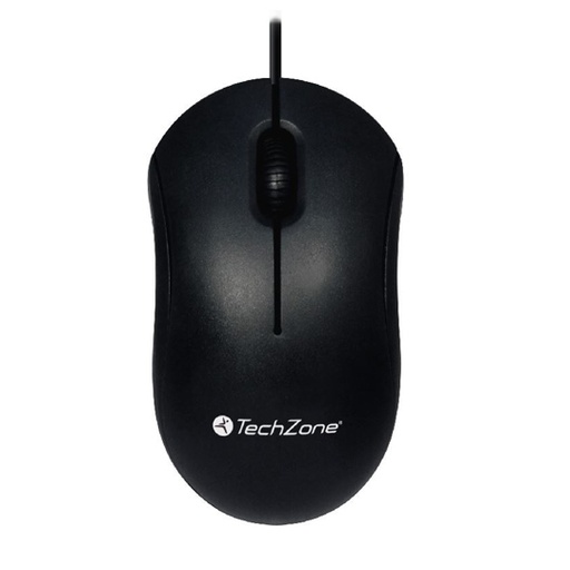 [TZ-ACC-TZMOU01] MOUSE ALÁMBRICO USB NEGRO MARCA TECHZONE