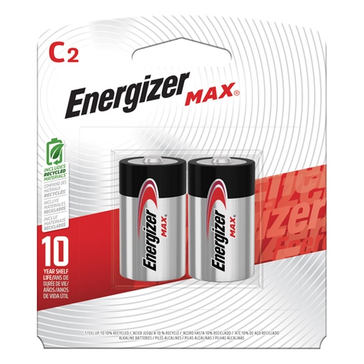 [ENE-PIL-E93BP2] Pila alcalina Energizer C blíster con 2 pzas