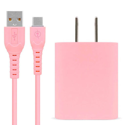 [BR-CO-6001332] Cargador USB Brobotix combo y cable USB c rosa