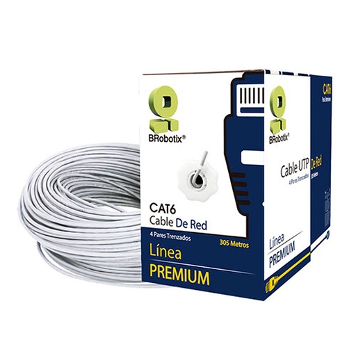 [BR-CO-6006801] Bobina BRobotix 6006801 categoria 6 CCA de 305 metros color blanco