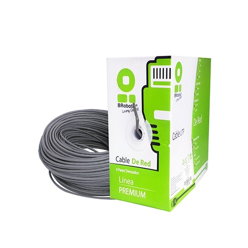 [BR-CO-62410] Bobina CAT 6 Brobotix CCA UTP 100m solida gris