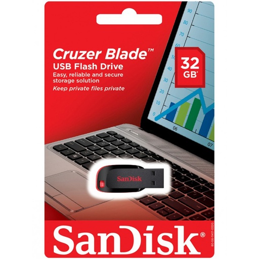 [ME-SAN-Z5032G] Memoria Flash Sandisk Cruzer Blade 32GB.