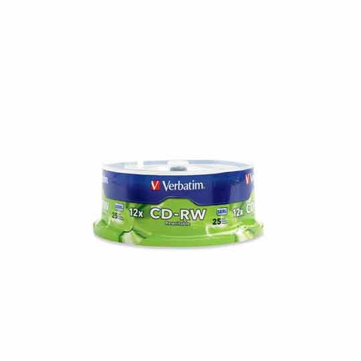 [VER-DIS-95155CD] Disco Verbatim CD-RW 12x regrabable 700MB 80 min 25 pzas