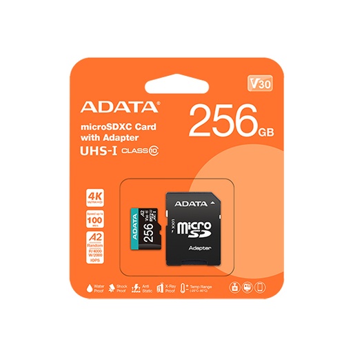 [ME-ADA-AUSD256G] Memoria Flash Adata Premier, 256GB MicroSDXC UHS-I Clase 10, con Adaptador