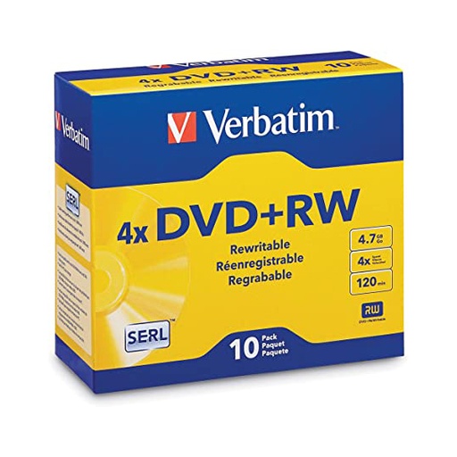 [VER-DIS-94520D] Disco Verbatim DVD-RW 4x 4.7GB con 10 pzas