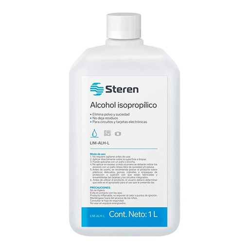 [STE-LIM-ALISO] Alcohol isopropílico limpiador de circuitos de 1 litro STEREN 1 PIEZA