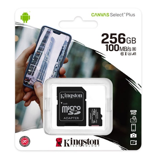 [ME-KIN-SDCS2256] Microsd Con Adaptador Cl10, 256GB, A1..