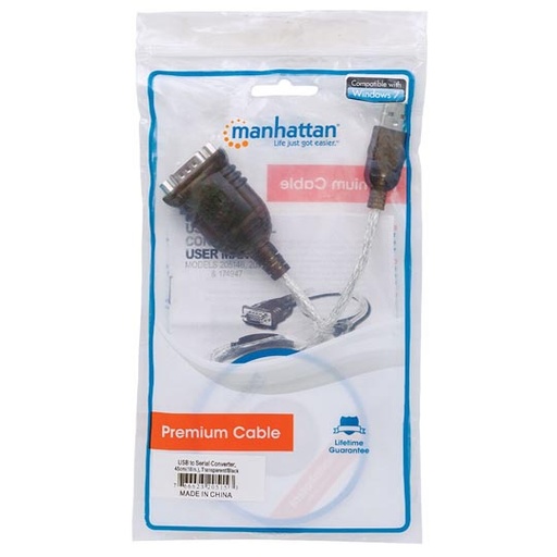 [IC-CO-205153] CABLE ADAPTADOR CONVERTIDOR USB A-SERIAL DB9, 1 PUERTO, MACHO-MACHO, EMPAQUE BO