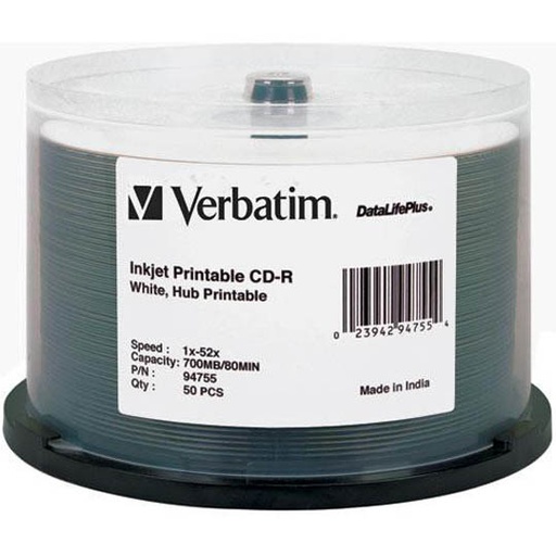 [VER-DIS-94755CD] Disco Verbatim CD-R 80min 700MB dl+ 52x.