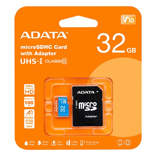 [ME-ADA-SDH32GB] Memoria Flash Adata, 32GB Microsdhc Uhs-I Clase 10, Con Adaptador