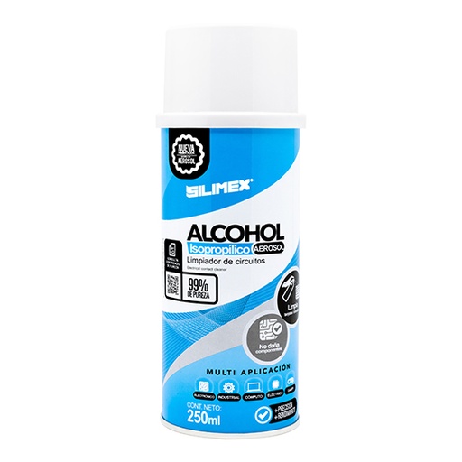 [SIL-LIM-AI250ML] ALCOHOL ISOPROPILICO PARA LIMPIEZA DE TARJETAS ELECTRÓNICAS, COMPONENTES Y CIRC
