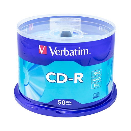 [VER-DIS-94691C] Disco Verbatim CD-R 80 min 700MB 52x torre 50 pzas