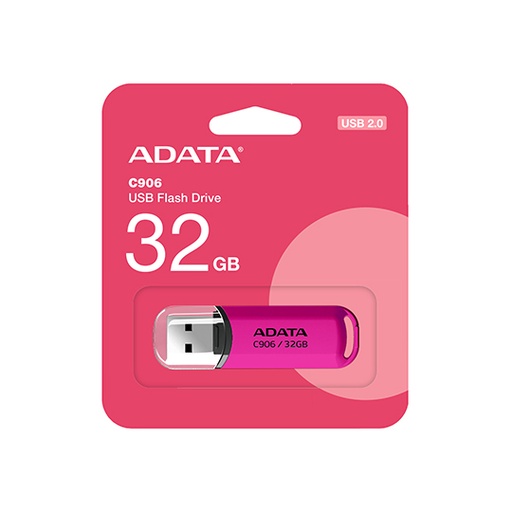 [ME-ADA-AC90632P] Memoria USB Adata C906, 32GB, USB 2.0, Rosa