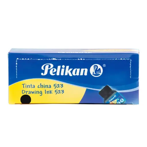 [1830250] TINTA CHINA 523 15ML PELIKAN NEGRO ATADO DE 10 PZAS.
