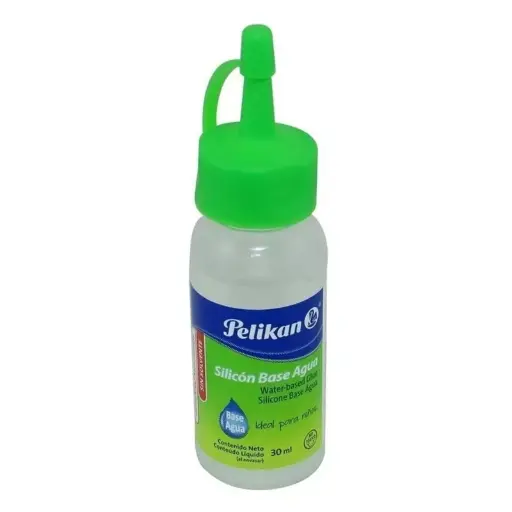[18308064] SILICON LIQUIDO PELIKAN BASE AGUA 30ML ATADO DE 6 PZAS.